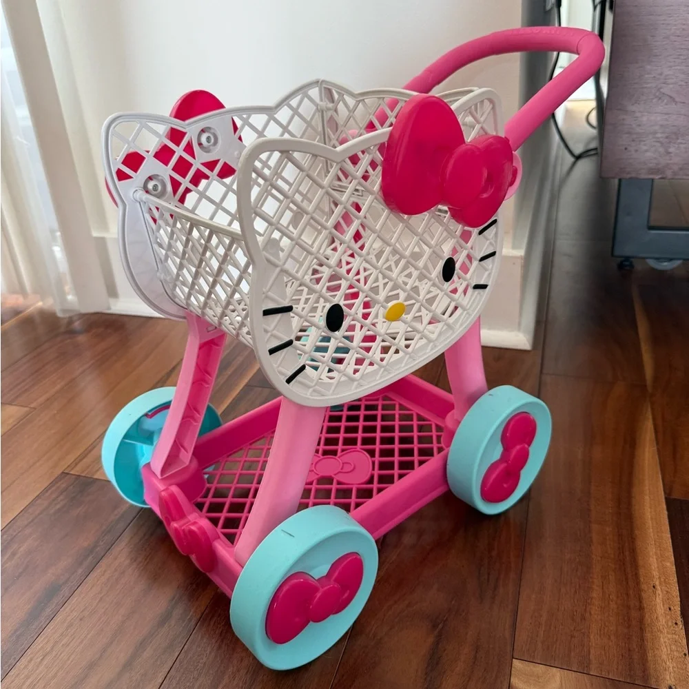 Hello Kitty Sanrio Toy Shopping Cart Stroller Buggy Basket - Picture 2 of 10